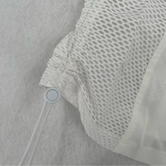 ATHLETA Womens White Athletic Tank Top Drawstring sides Mesh detail size: Large - Picture 4 of 11